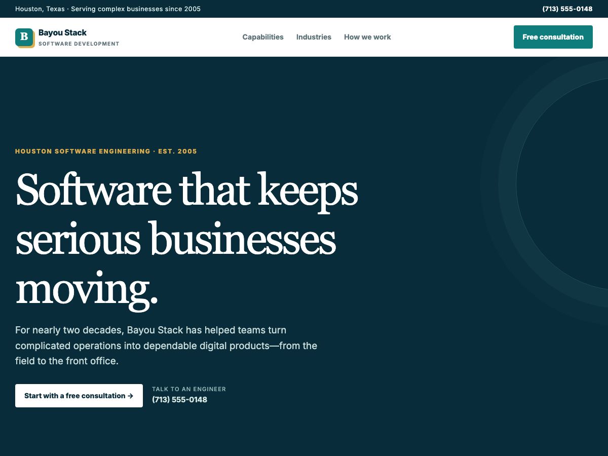 A software agency site, ready to answer on a domain you already own.