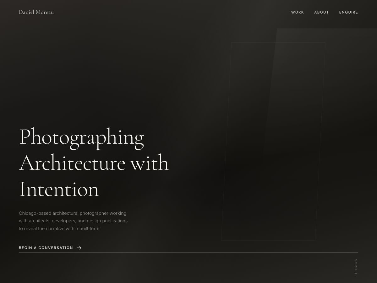 A portfolio website built without writing code, from the showcase.