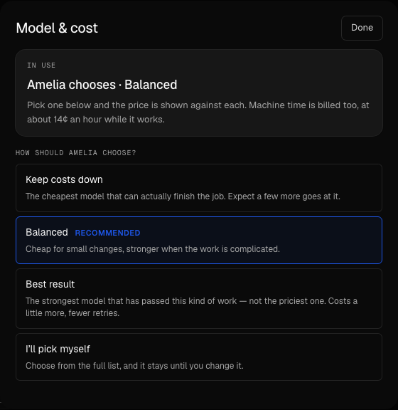 The model picker, showing over 300 models each with its published price.