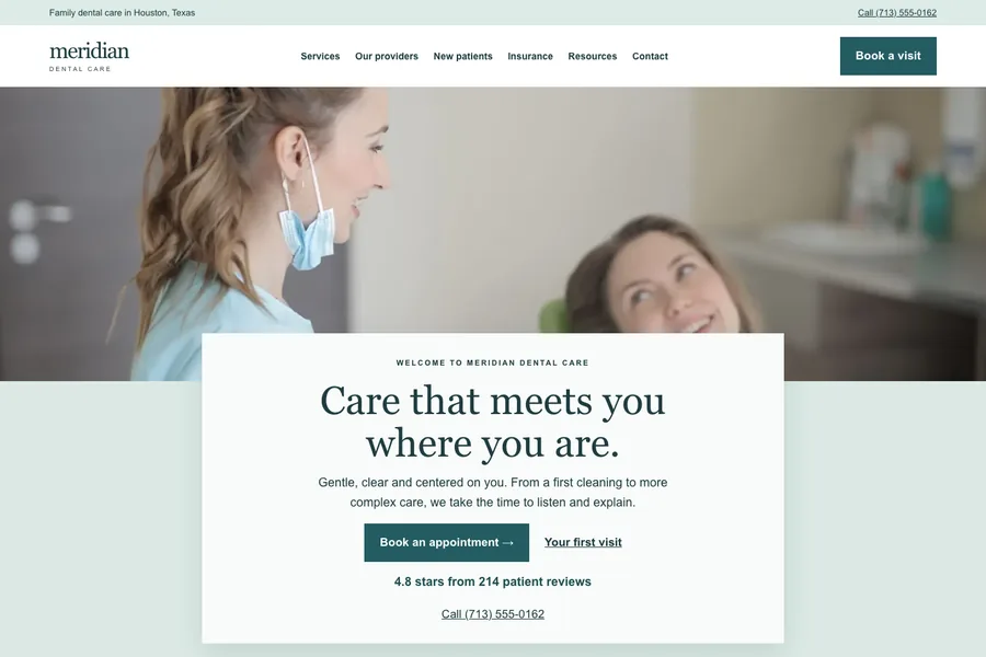 Meridian template preview: dental & medical practice